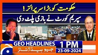 Big News for PTI: SC’s Detailed Verdict on Reserved Seats | Geo News 1 PM Headlines | 23 Sep 2024