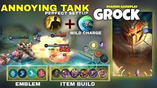 Grock Best Build and Emblem 2024 | Annoying Tank | Grock Gameplay | MLBB | Mobile Legends