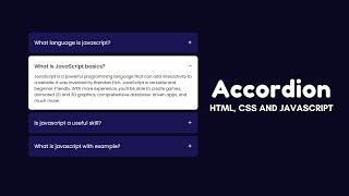 How to create an responsive accordion using HTML, CSS and JavaScript