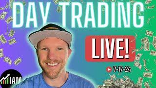 LIVE DAY TRADING!-  Funded Futures Accounts S&P 500 / NASDAQ 7.17.2024