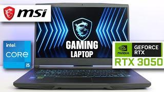 Budget Gaming Laptop MSI Thin 15 B12UC Geforce RTX3050 Intel Core i5 12450H - Gaming Test