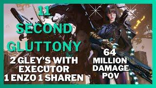 Gluttony in 11 Sec 64 Mill DMG POV Gley Executor x2 Enzo & Sharen l The First Descendant Build