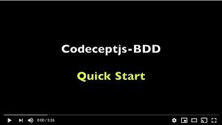 Quick Start: Codeceptjs-BDD