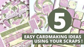 5 EASY WAYS | Use Your Paper Scraps to make Beautiful Cards!