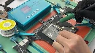 Use soldering iron to remove solder from logic board#MacBook#CPU#S-BGN2