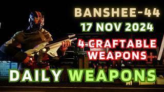 4 CRAFTABLES. An almost GOD ROLL scout today-Banshee-44 Destiny 2 Gunsmith Official Weapon Inventory