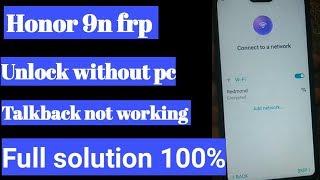 Honor 9n frp unlock without pc 100 %|| Google account remove