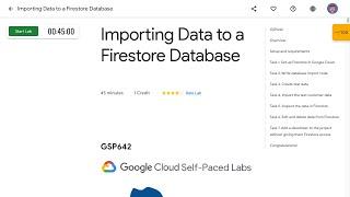 Importing Data to a Firestore Database GSP642