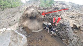 really crazy..!!! almost hit by a collapsing cliff