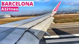 Wizzair Airbus A321neo Landing at BARCELONA Airport | 4K Wing View (iPhone 12 Pro)