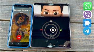 WhatsApp/Viber/Signal/Telegram Incoming Call Samsung Galaxy S7/ S9 Book Case & Samsung GT-8576 2009)