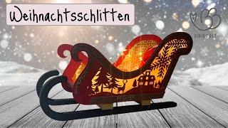 Weihnachtsschlitten SVG * Weihnachten Winter * Anleitung zur Schnittdatei SVG Datei