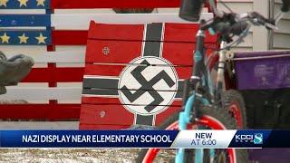 Officials 'sickened' by swastika, Confederate flag paintings near grade school