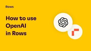 How to use OpenAI inside a spreadsheet with Rows