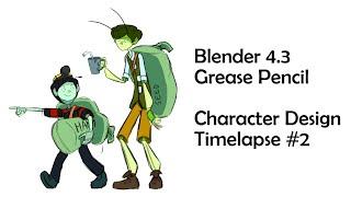 Character Design Exercise #2 - Blender Grease Pencil (Timelapse)