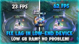 How to Fix Lag in Low-end Device 512MB - 4GB Ram || Improve Low-end Performance - High FPS in ML 
