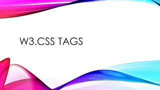 How to make tags with W3.CSS