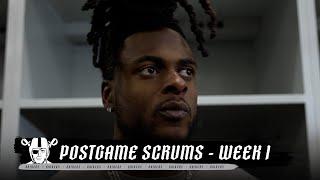 Maxx Crosby, Davante Adams, Alexander Mattison and Brock Bowers Postgame Media | Week 1 | Raiders