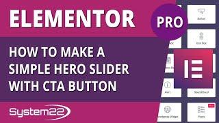 Elementor Pro how to make a simple hero slider with CTA button