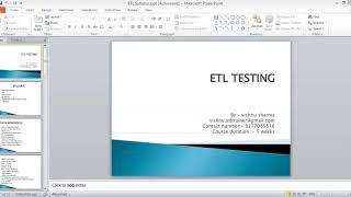 ETL Testing using Informatica