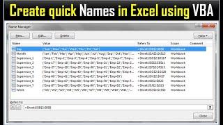 Create Multiple Names using VBA in Excel