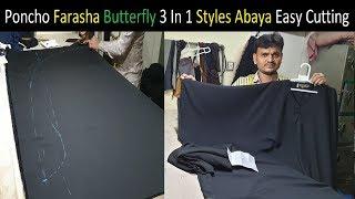 Poncho Farasha Butterfly 3 In 1 Styles Abaya Easy Cutting | How to Cutting Abaya Tutorial