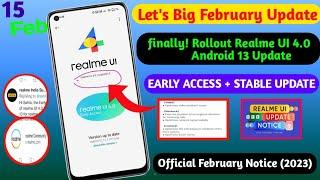 Finally! UI 4.0 Android 13 February stable update Rollout//Realme UI 4.0 Android 13 New update