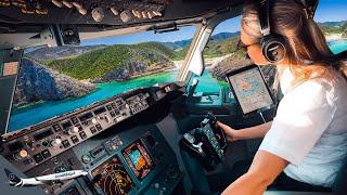 BOEING 737 Stunning LANDING IBIZA SPAIN Airport Runway 24  | Cockpit View | Life Of An Airline Pilot