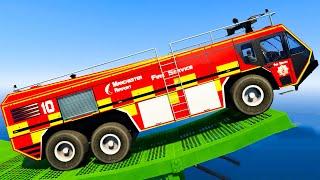 I Spent 24 Hours Jumping FIRE TRUCKS into Water in GTA 5!