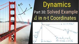 Part 30 - Solved Example - Acceleration in Normal & Tangential Coordinates