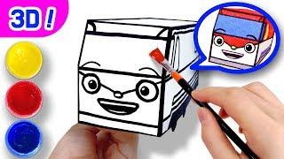 3D Coloring Titipo Titipo l Coloring Tutorial l Tayo Paper Craft l Titipo Titipo