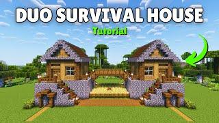 Minecraft Tutorial DUO SURVIVAL HOUSE Build #minecraft #minecraftbuild #minecraftbuilding #duohouse