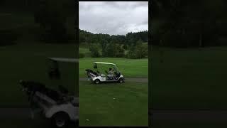 8yo drive golf cart away