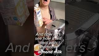 Ordinary vs Almond Milk #test on #Delonghi #Dedica Maestro Plus EC950's new automatic steamer