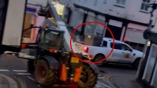 BRAZEN ROBBERY | Thieves rip cash machine out of bank using stolen forklift