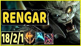 RENGAR - 18/2/1 KDA TOP GAMEPLAY - EUW Ranked DIAMOND