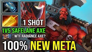 NEW META 1st Item Radiance + Hammer 100% Unkillable Safelane Hard Carry Axe 1v5 Pure Helix Dota 2