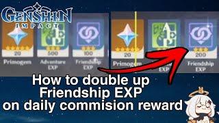 Claim your Double Reward ! on Daily commission GENSHIN IMPACT tips