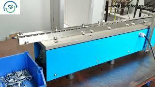 Vibratory linear feeder for Webbing protector component - Spyrofeeders