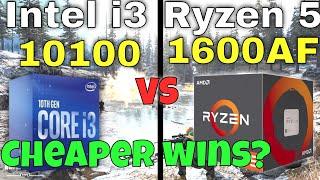 Intel i3 10100 vs Ryzen 5 1600 af Gaming Benchmarks Comparison in 8 games