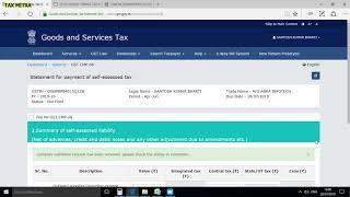 GST CMP - 08 Statement for payment of self-assessed tax