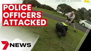 Two Victoria Police officers brutally attacked over mask | 7NEWS