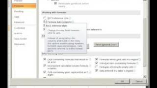 Change Columns from Letters to Numbers in Excel 2007