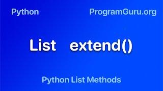 Python List extend() method - Syntax & Examples - Add items in a iterable to end of the list