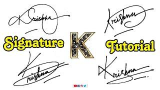 Krishna name Signature style | K signature tutorial #signature #signaturestyle @AnupCalligraphy