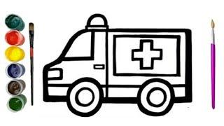 How to draw an ambulance for children | Как нарисовать скорую помощь детям | osan rasm chizish