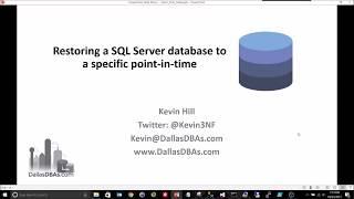 SQL Server Point In Time Restore Demo