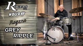 Floating Snare! Rare Rogers Holiday Drum Kit - Grey Ripple