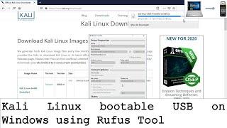 Create Kali Linux bootable USB on Windows -  Rufus