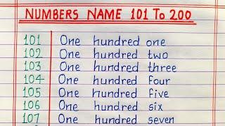 Numbers name 101 to 200 || Numbers in words 101 to 200 in english || 101 to 200 Number names